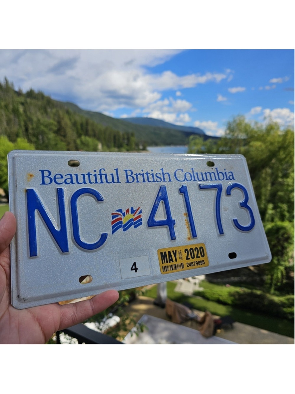 BC Truck License Plate NC 4173 Beautiful British Columbia May 2020 BNST Hologram